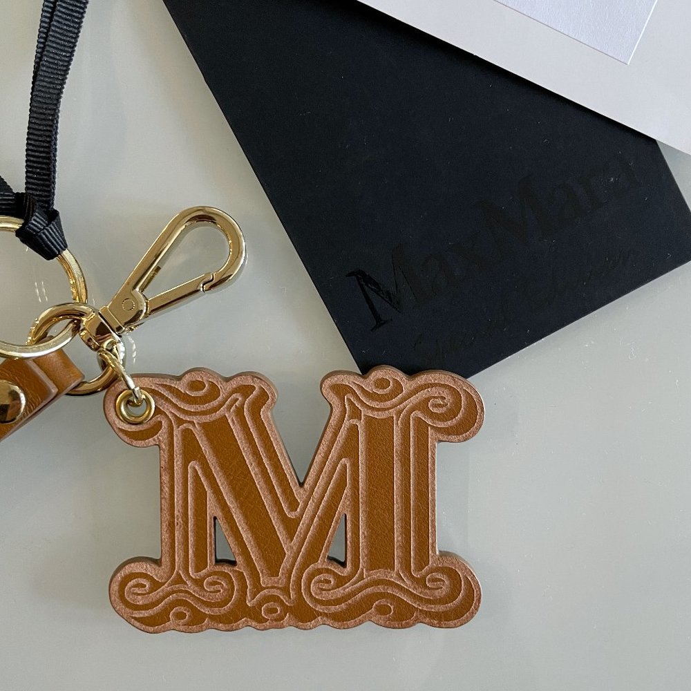 MaxMara Brown Calf Leather Keychain